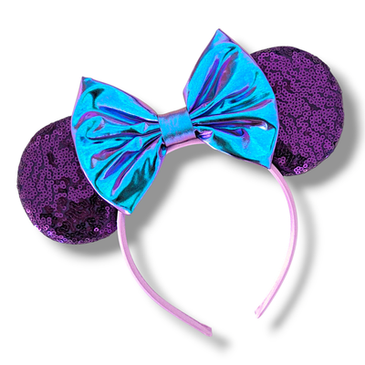 Sequin Bow Headband - Deep Current