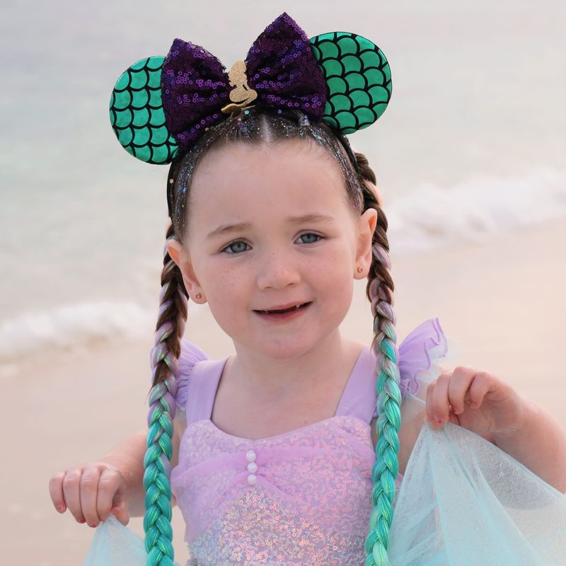 Sequin Bow Headband - Green Mermaid