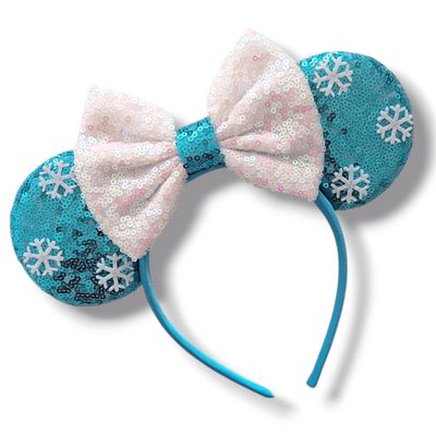 Sequin Bow Headband - Snowflakes