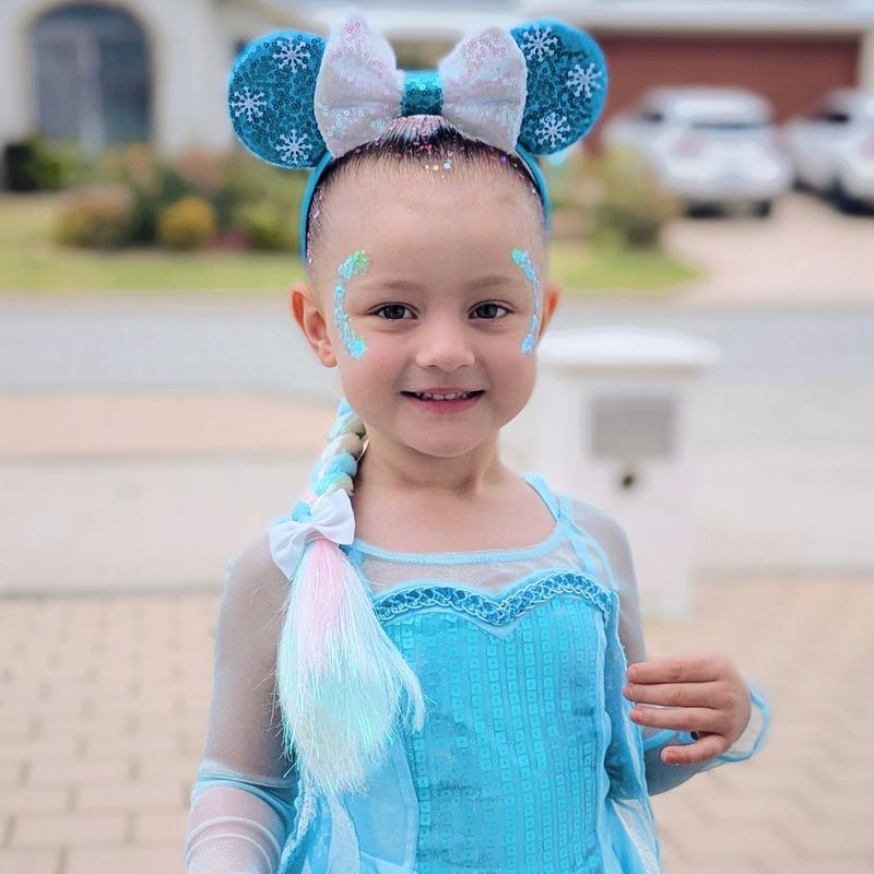 Sequin Bow Headband - Blue Frosty