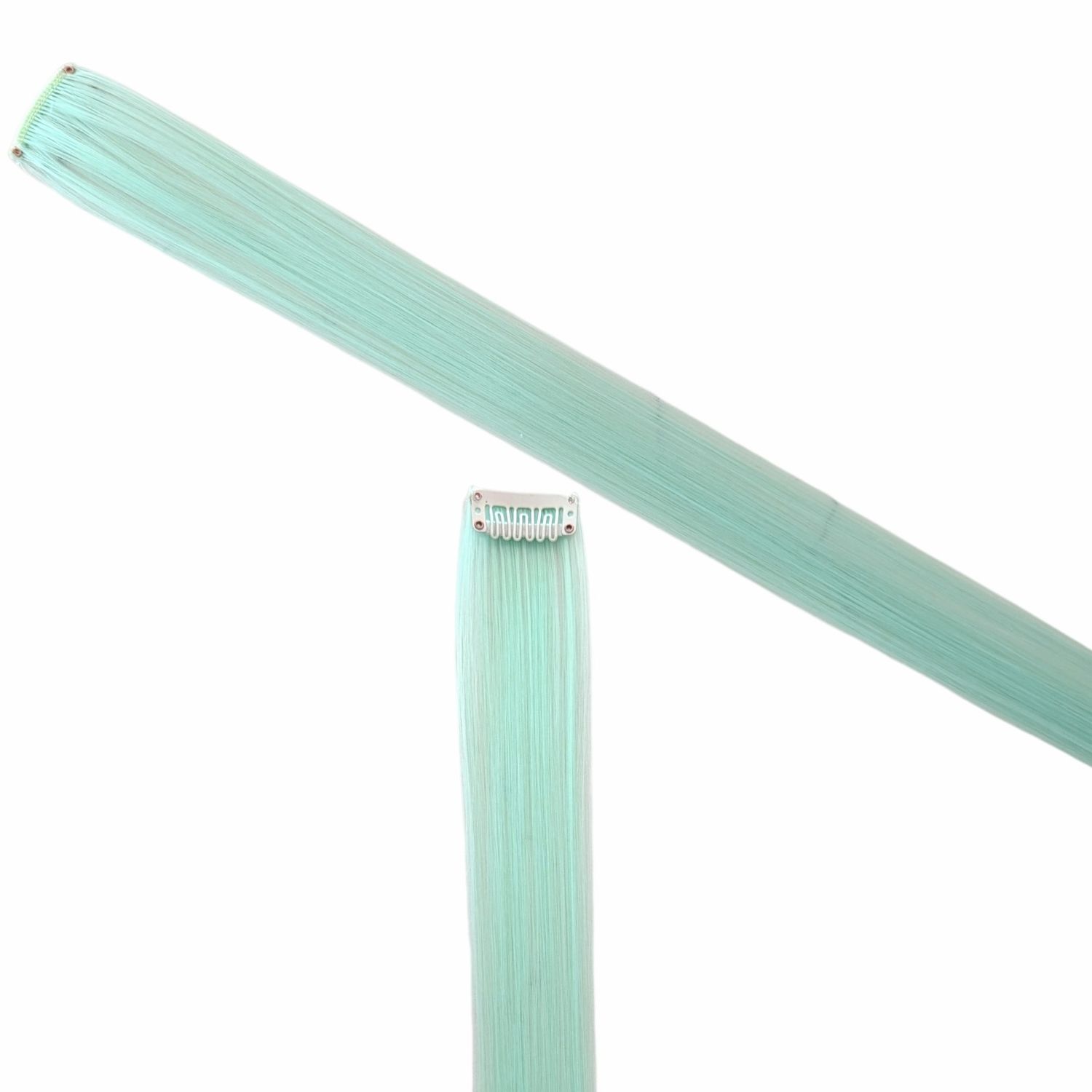 Clip in Hair Extension - Mint (White Clip)