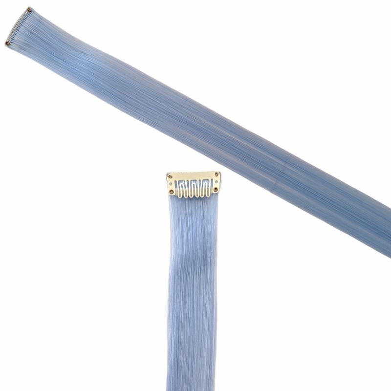 Clip in Hair Extension - Baby Blue (White Clip)