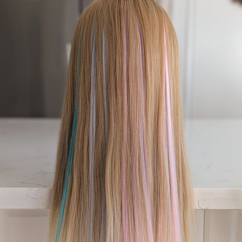 Clip in Hair Extension - Baby Blue (White Clip)