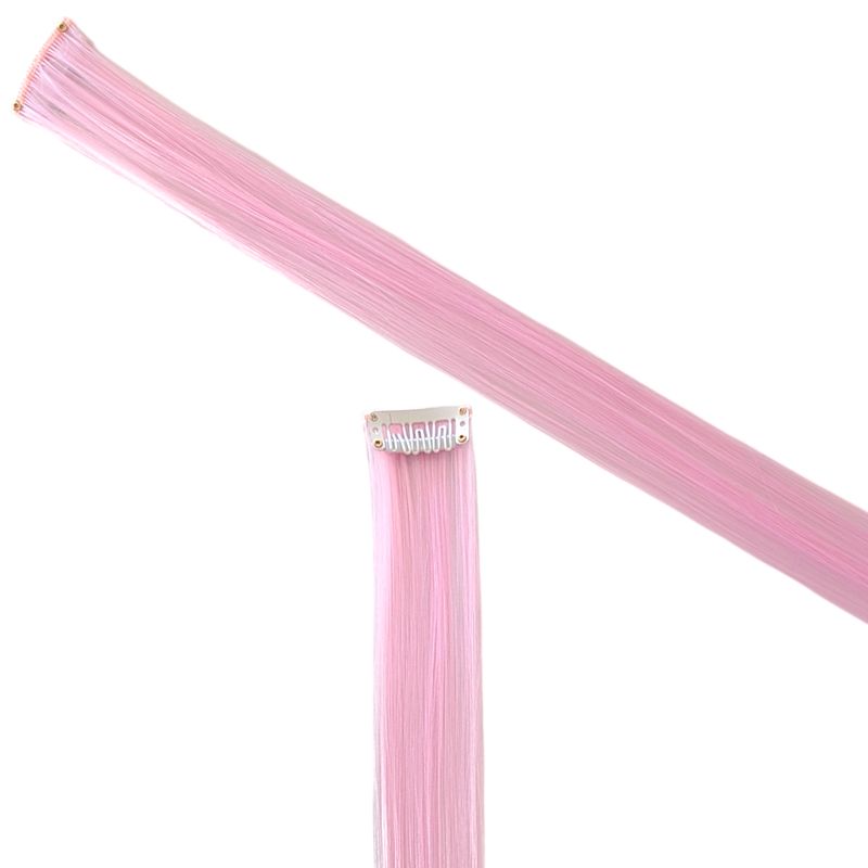 Clip in Hair Extension - Light Pink (White Clip)