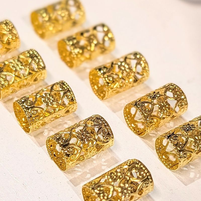 Gold Hair Cuffs - Large x 10