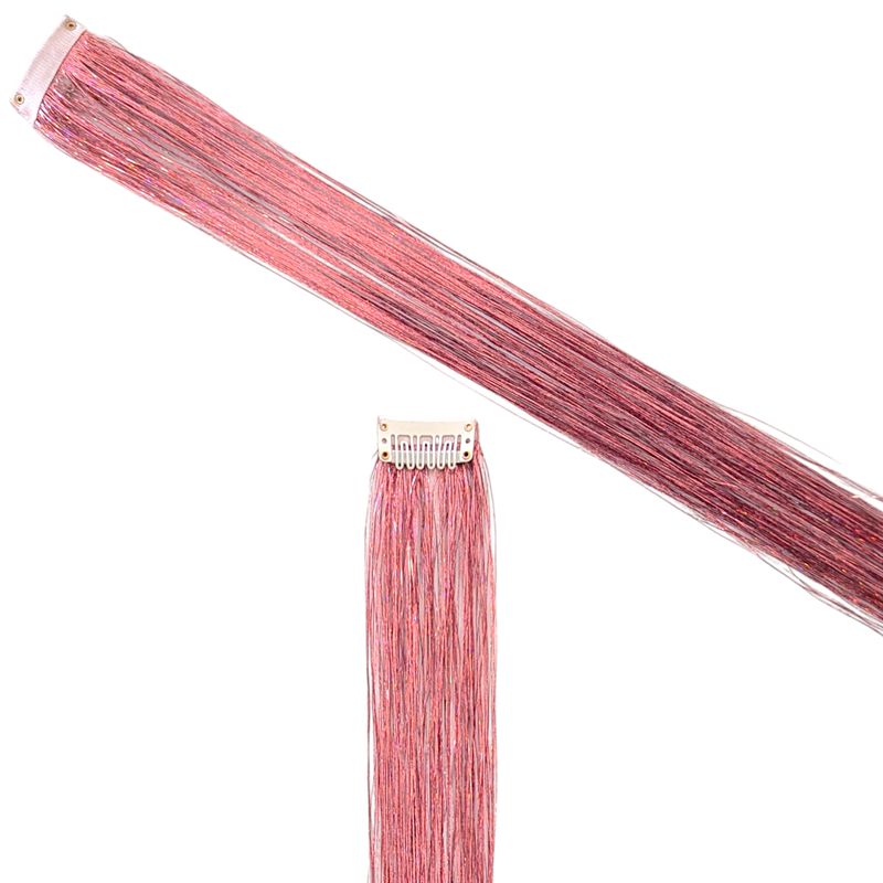 Clip in Hair Extension - Tinsel Rose Gold (White Clip) Clip in Hair Extension - Tinsel Rose Gold (White Clip)