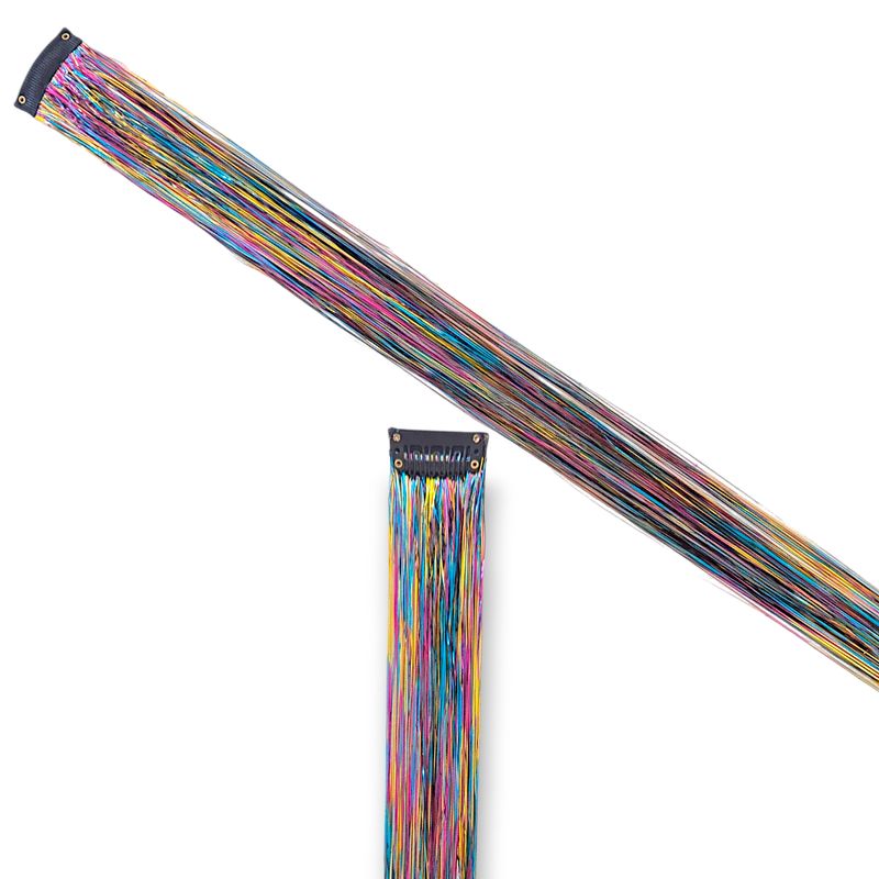 Clip in Hair Extension - Tinsel Rainbow