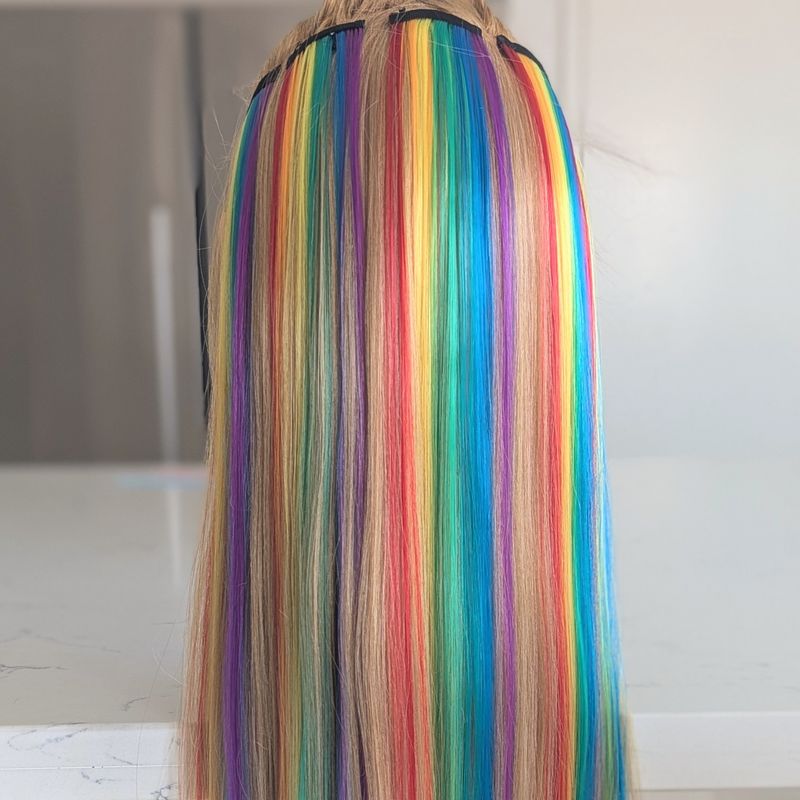 Clip in Hair Extension - Rainbow Dash