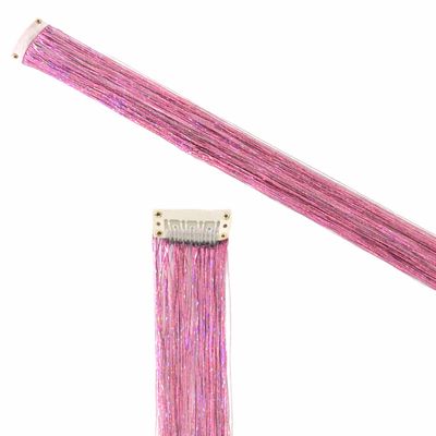 Clip in Hair Extension - Tinsel Rose Pink (White Clip) Clip in Hair Extension - Tinsel Rose Pink (White Clip)