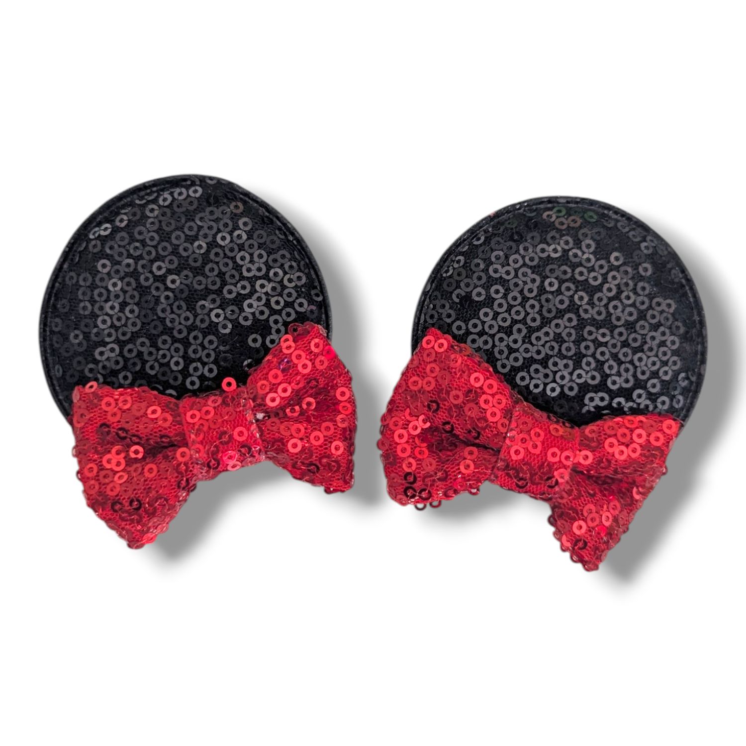 Mini Piggy tail Bow Hair Clips - Red Minnie