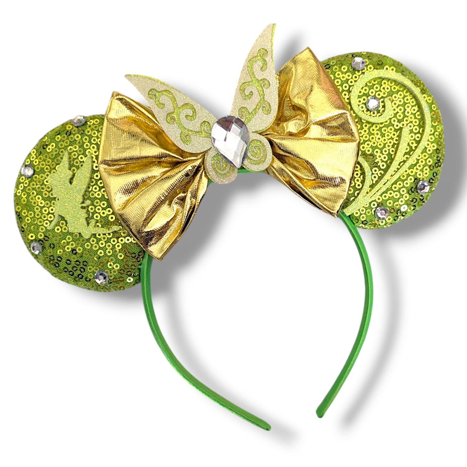Sequin Bow Headband - Tinkerbell