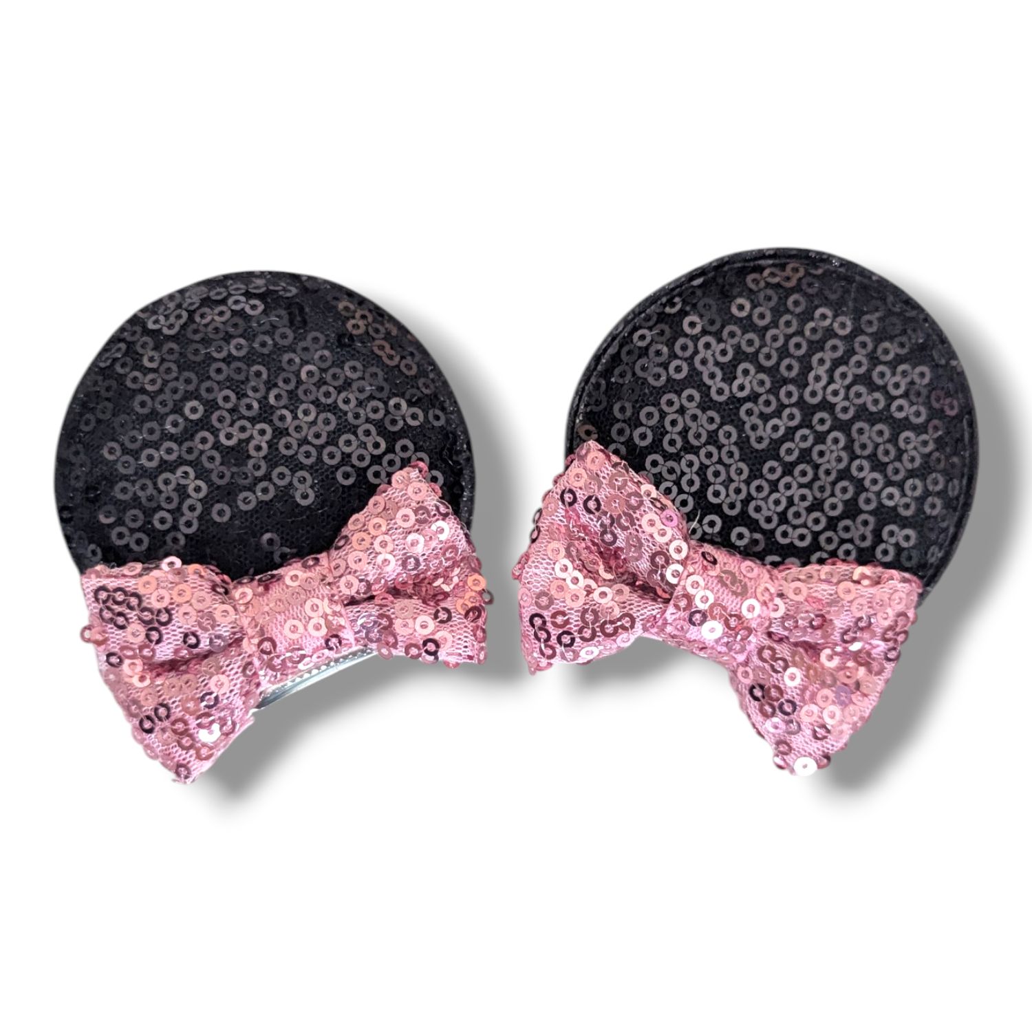 Mini Piggy tail Bow Hair Clips - Pink Minnie