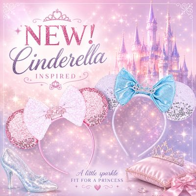 Sequin Bow Headband - Blue Princess