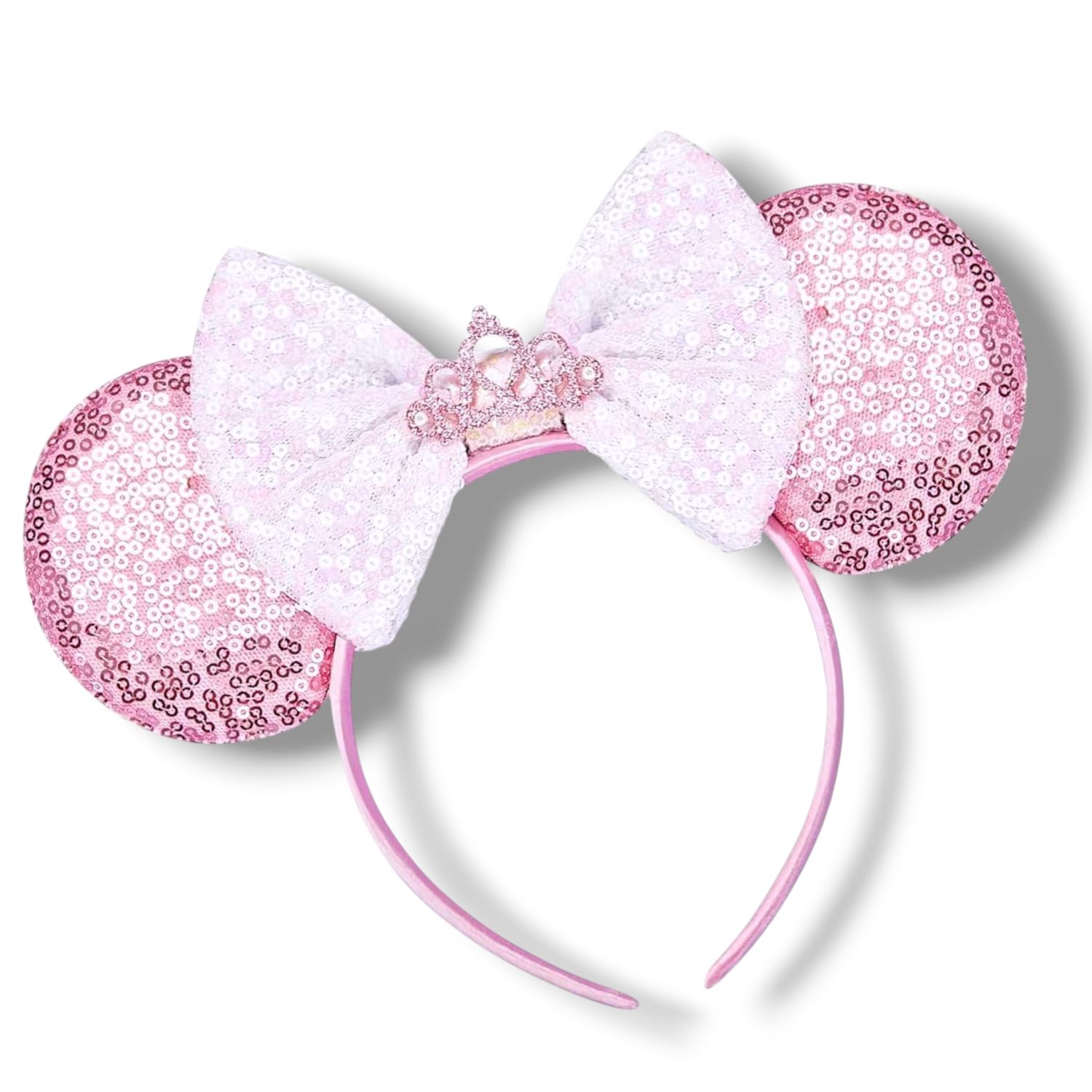 Sequin Bow Headband - Pink Princess