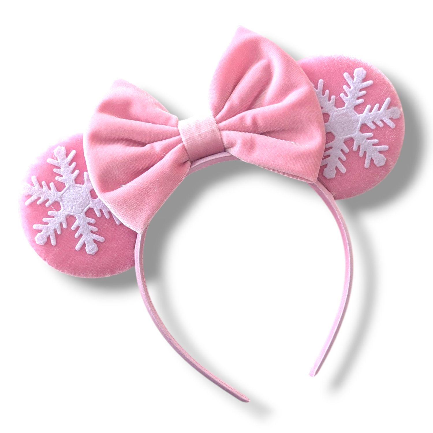 Snowflake Plush Headband - Pink