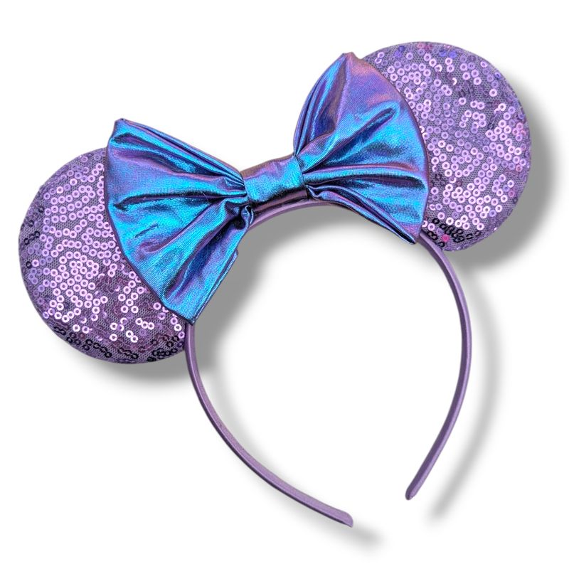 Sequin Bow Headband - Purple