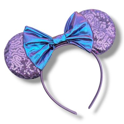 Sequin Bow Headband - Purple