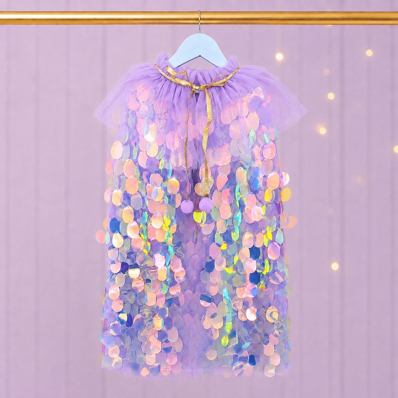 Mermaid Shimmer Sequin Cape - Lilac