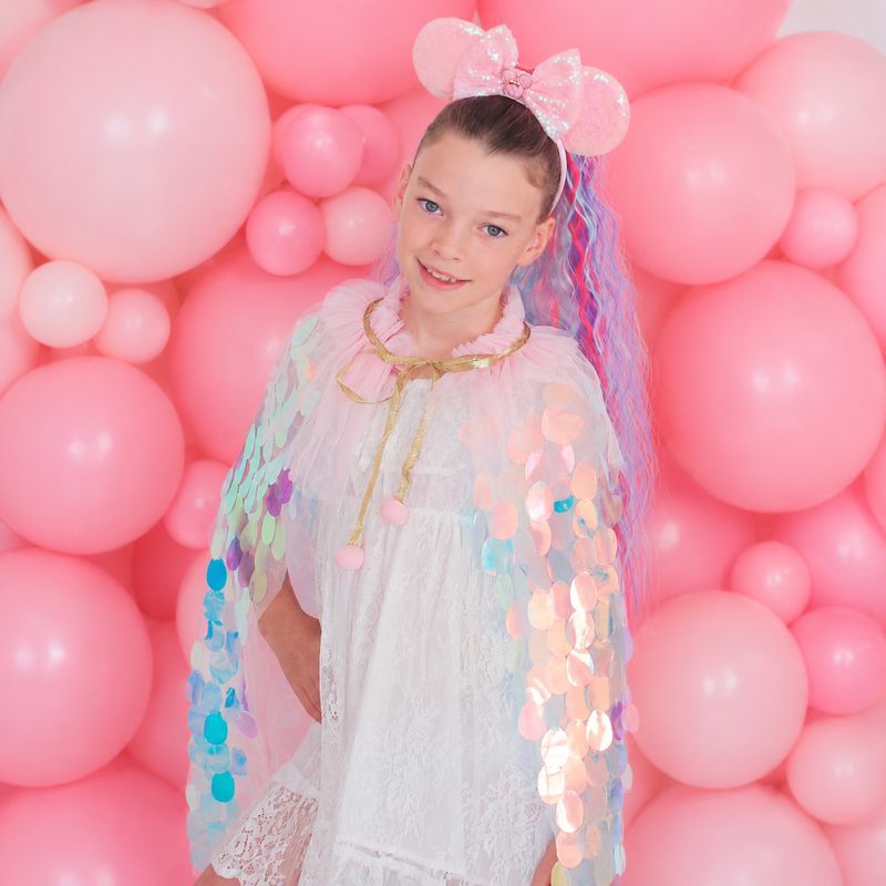 Mermaid Shimmer Sequin Cape - Pink