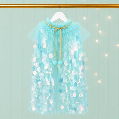 Mermaid Shimmer Cape - Aqua