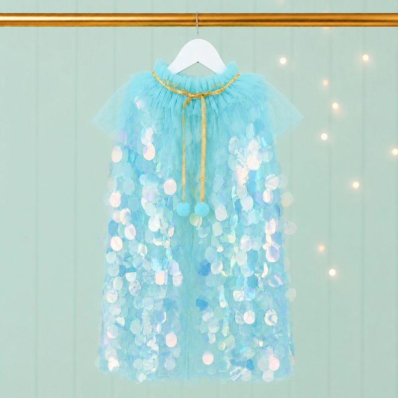 Mermaid Shimmer Sequin Cape - Blue