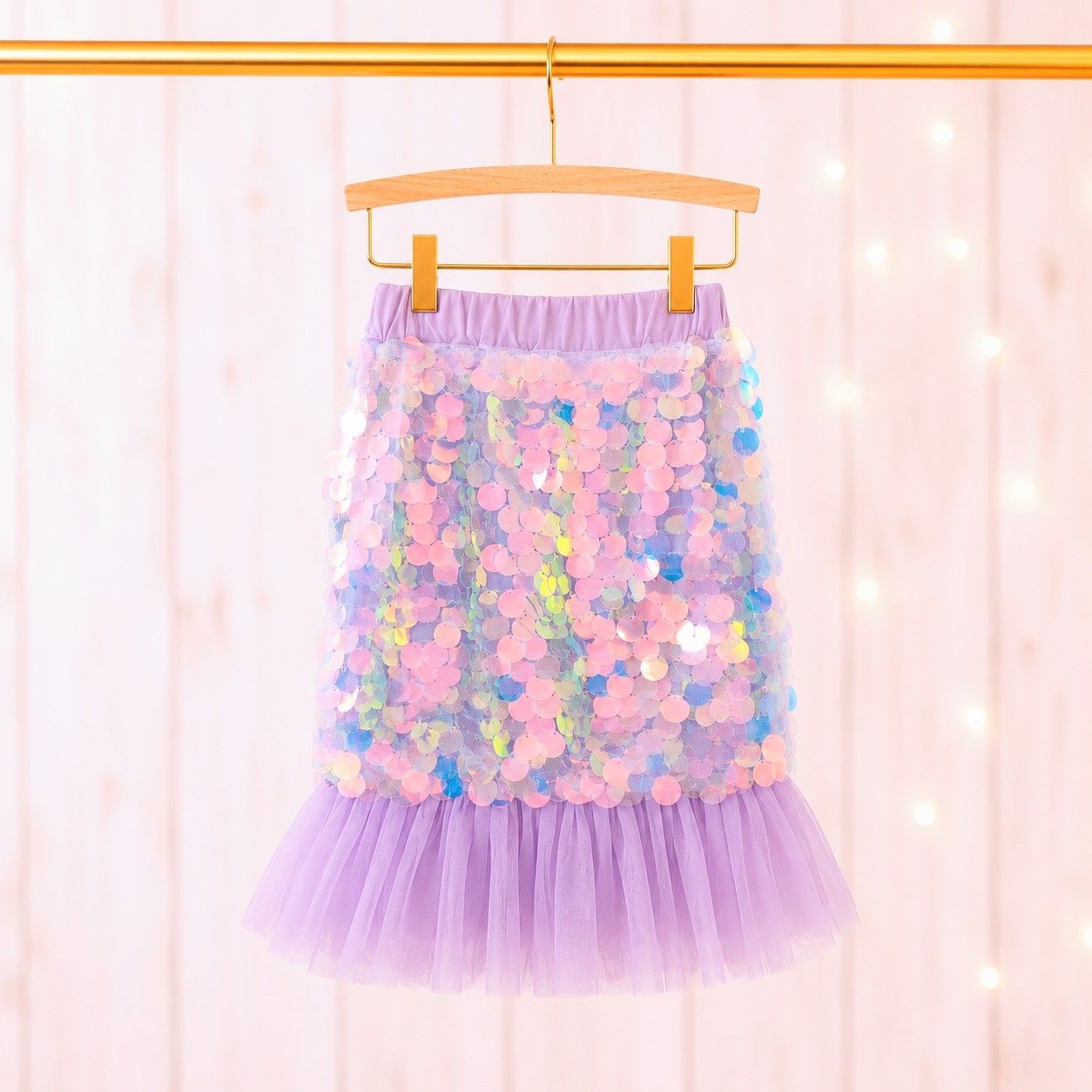 Mermaid Shimmer Sequin Skirt - Lilac