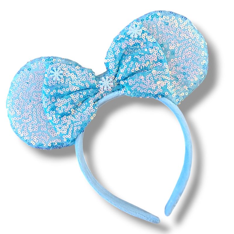 Sequin Plush Headband - Baby Blue