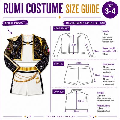 Kids K-pop Dress up Costume - Black Print Set