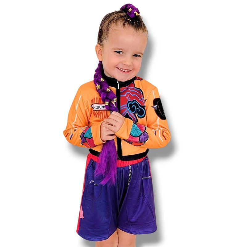 Kids K-pop Dress up Costume - Orange Print Set