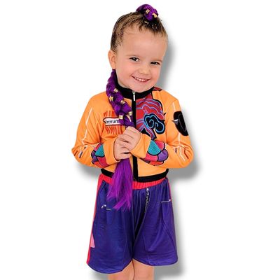 Kids K-pop Dress up Costume - Orange Print Set