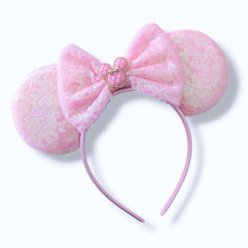 Sequin Bow Headband - Blush Magic