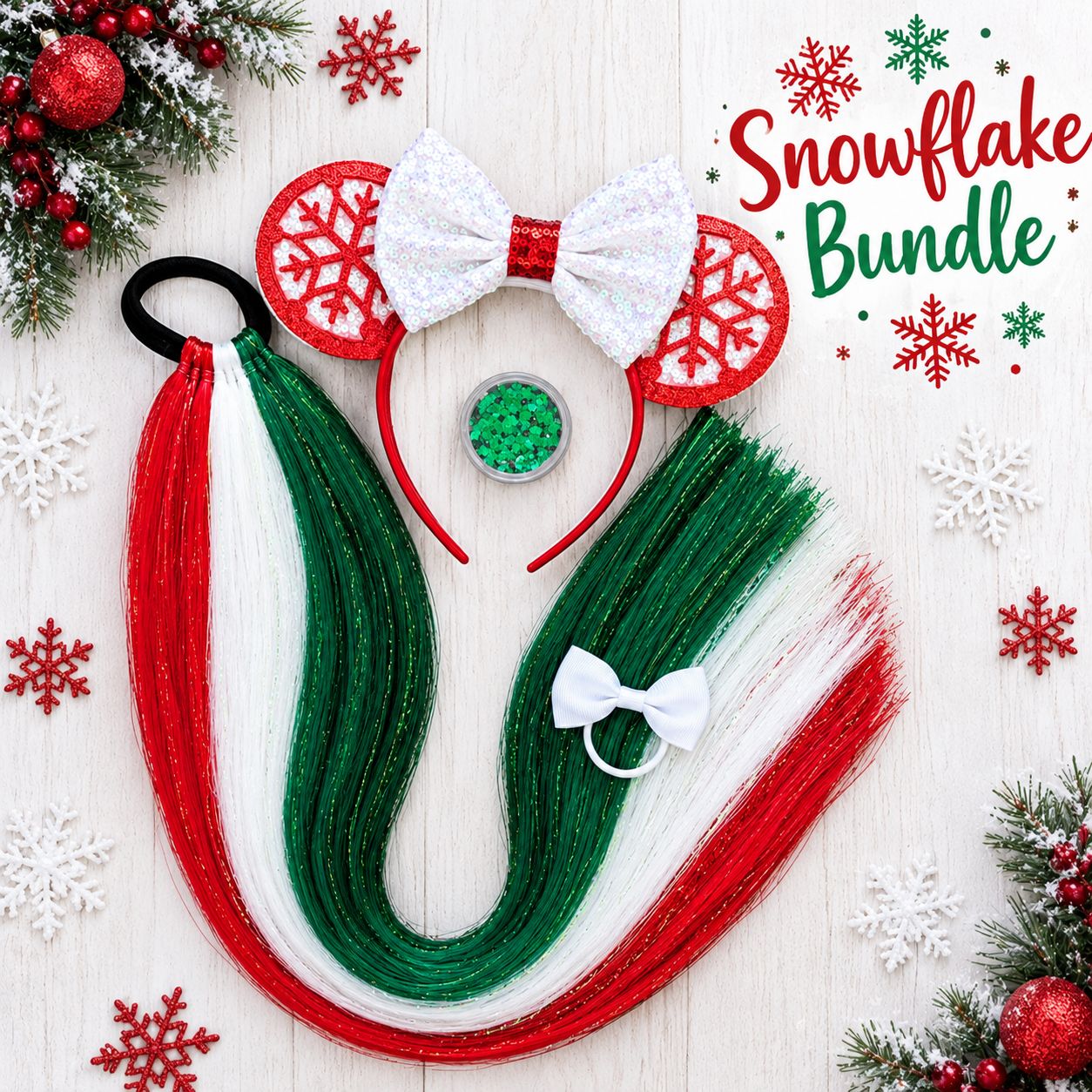 Hair Bundle - Xmas Snowflake Bundle