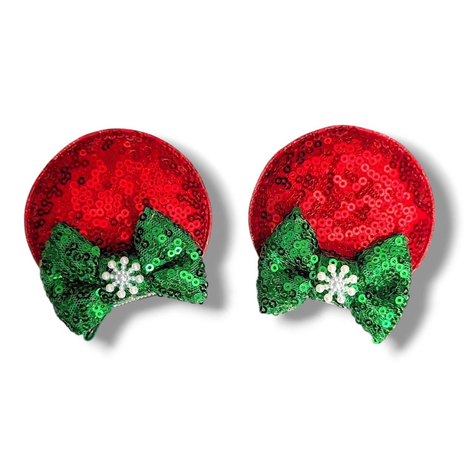 Christmas Piggy tail Clips - Christmas Snowflake