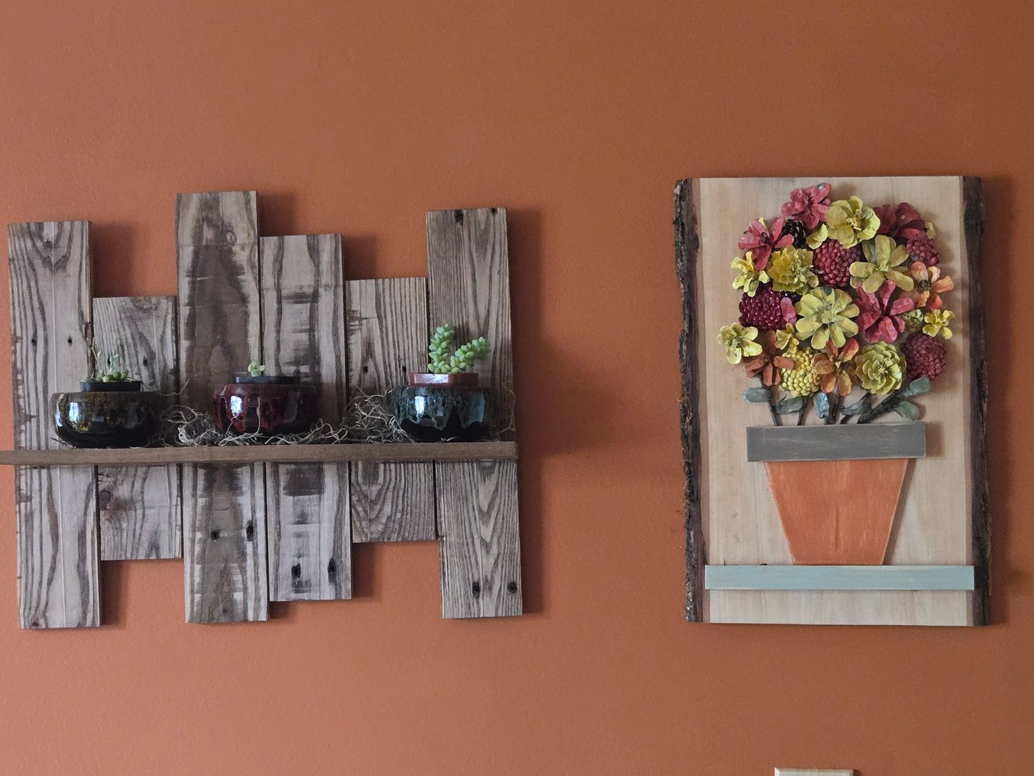 Pinecone Flower Pot Wall Art Pinecone Flower Pot Wall Art