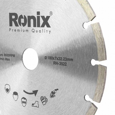 Disco Corte Segmentado Diamantado Ronix 180mm Mármol Granito