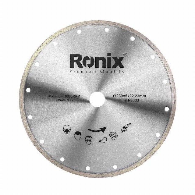 Disco De Corte Diamantado Continuo Ronix 230mm Granito Marmol