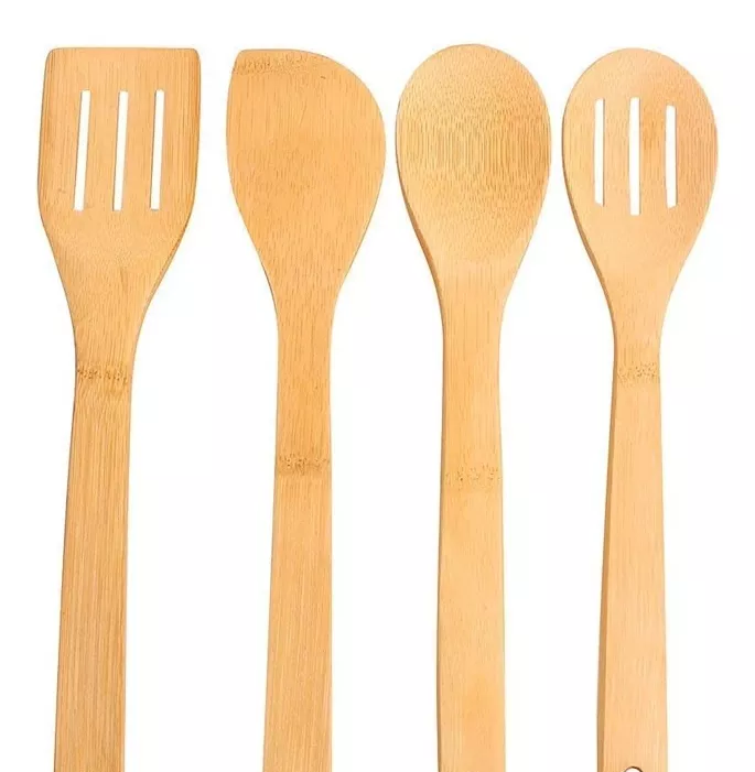 Set 4 Cucharas Madera Cocina Bazar Cucharas Madera Bamboo
