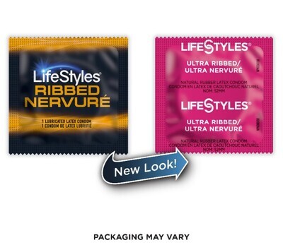 100 CT LifeStyles Ultra Ribbed Condoms
