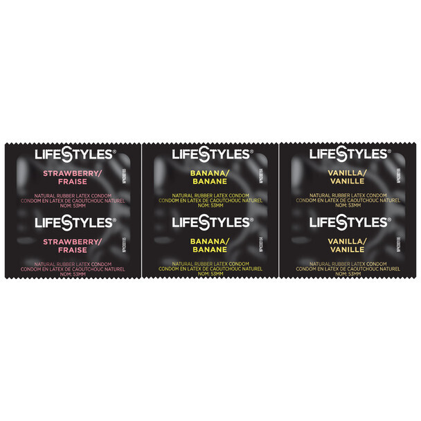 75 CT LifeStyles Assorted Flavors Condoms