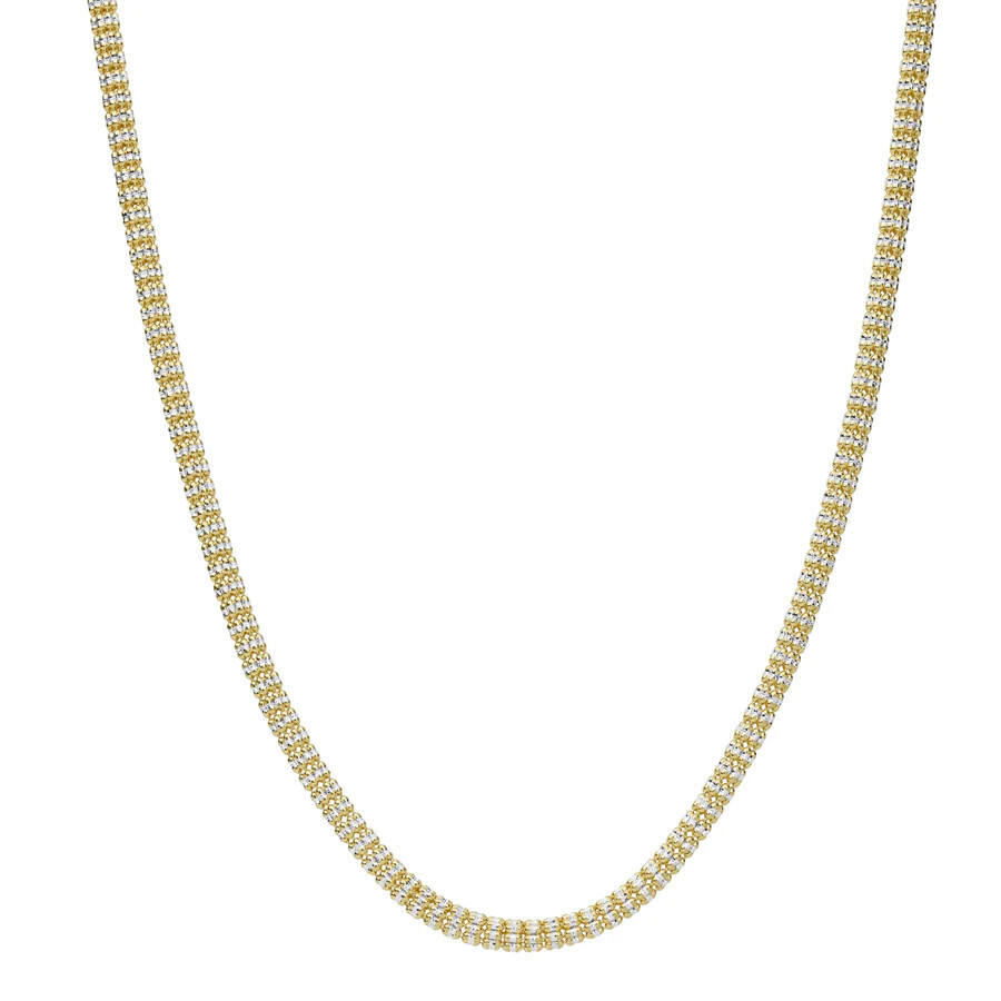 ICY Chain Diamond-Cut 14k Yellow & White Gold -18" Long - 15.75 grams