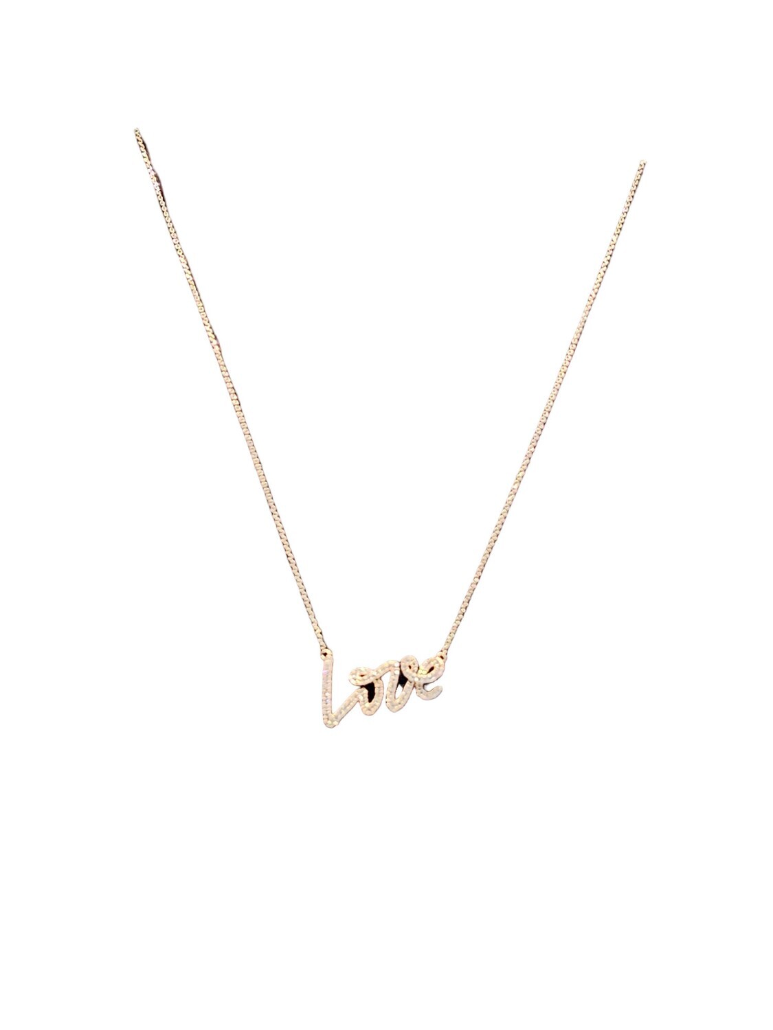 LOVE Natural Diamond 14kt Rose Gold Necklace - 18 Long