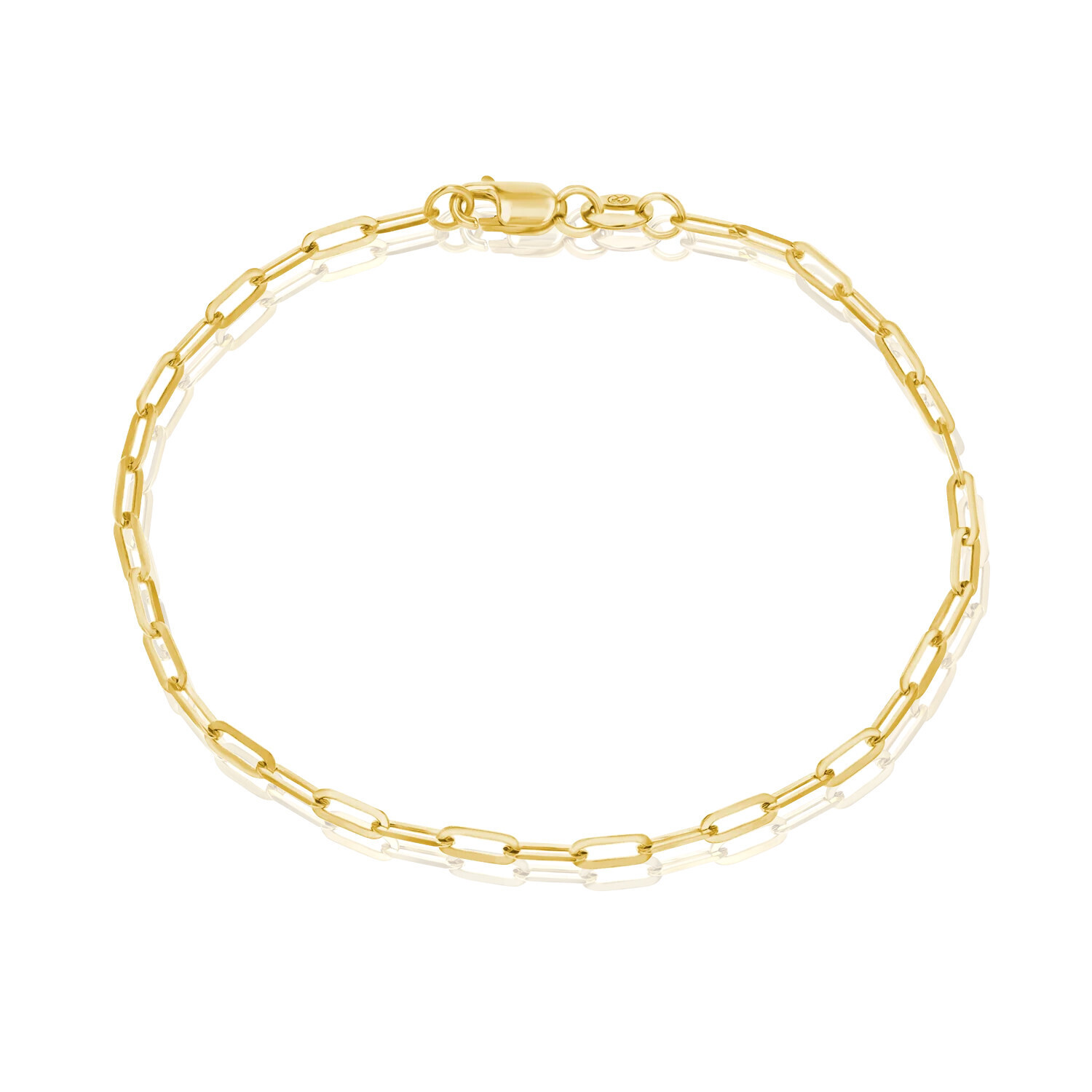 Oval Paperclip Bracelet - 14k Yellow Gold - 7" Long - 4.53 grams