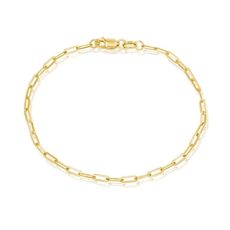 Oval Paperclip Bracelet - 14k Yellow Gold - 7&quot; Long - 4.53 grams