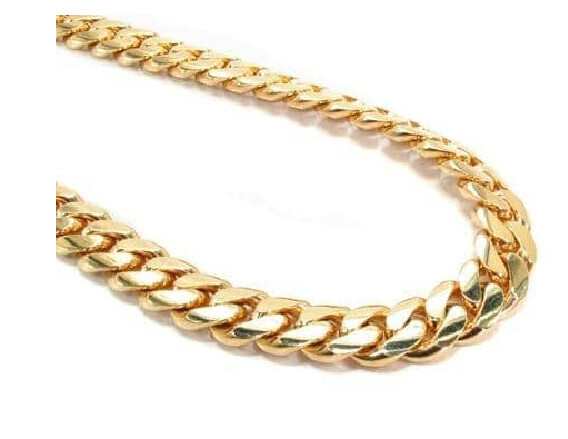 24" Long Miami Cuban Necklace - Solid 14k Yellow Gold 105gm