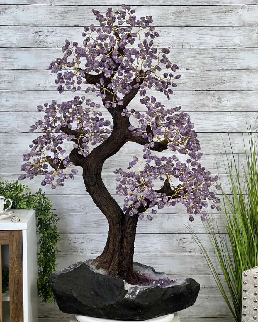 Amethyst Gemstone Tree w/ Amethyst Base - 43&quot; Tall