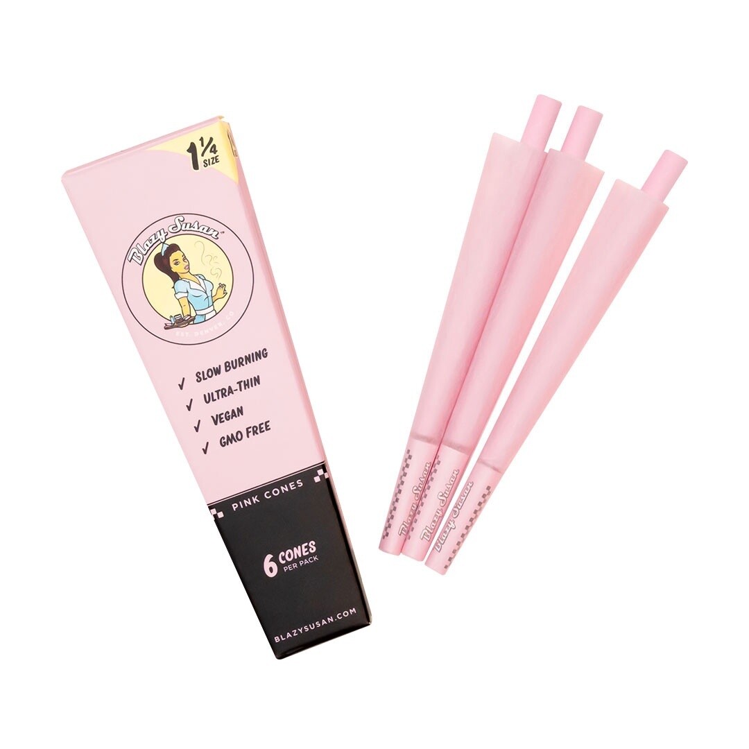 Blazy Susan 1 1/4 Pink Cones - 6pk
