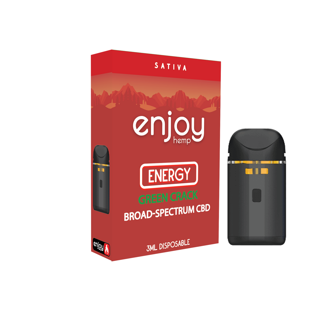 CBD Disposable Vape 3ml, Strain: Green Crack (S)
