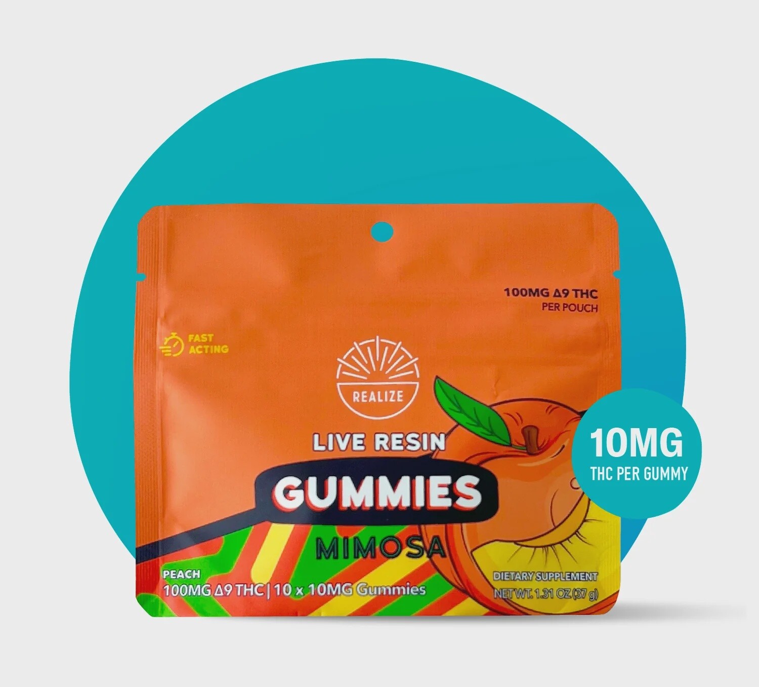 Realize Live Resin Gummies, Peach - Mimosa