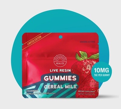 Realize Live Resin Gummies, Strawberry - Cereal Milk