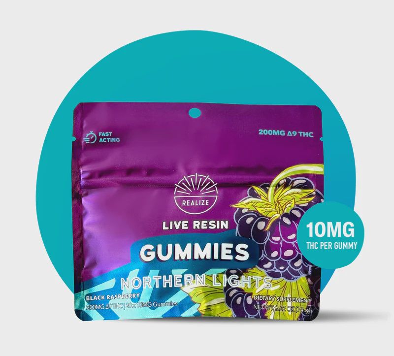 Realize Live Resin Gummies, Black Raspberry - Northern Lights
